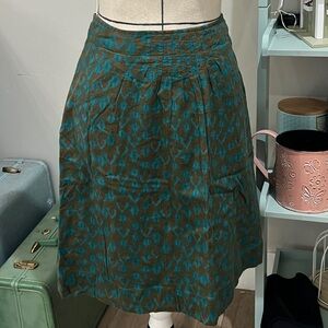 Eddie Bauer Teal and Brown A-Line Skirt